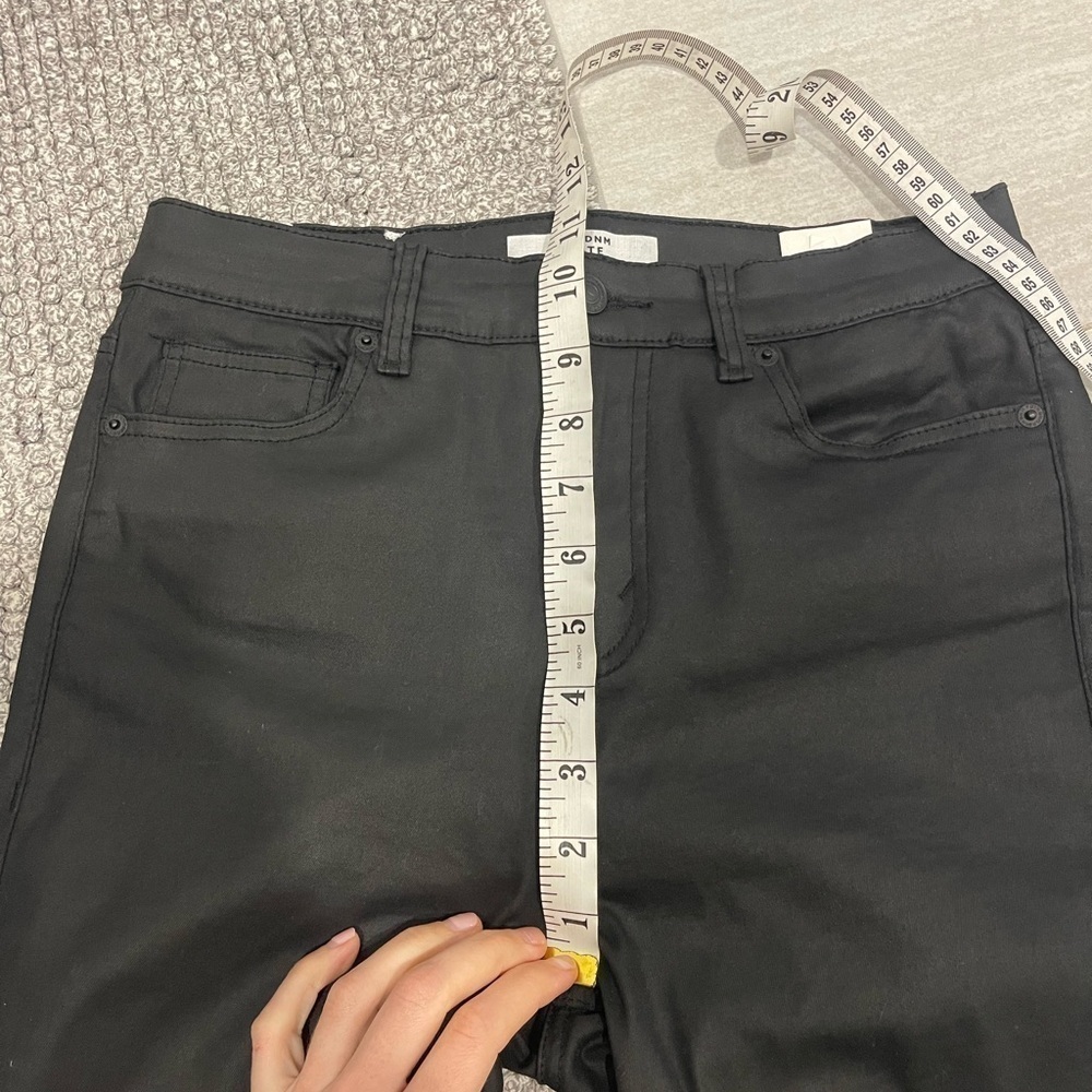 Dynamite Kate Jeans Size 29 Black With Smooth Finish Corset Cross Tie Bottom - Picture 6 of 8